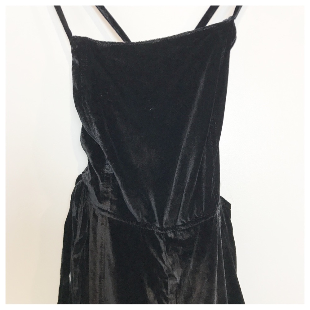 Free People Black Velvet Strappy Back Jumpsuit - Picture 7 of 13